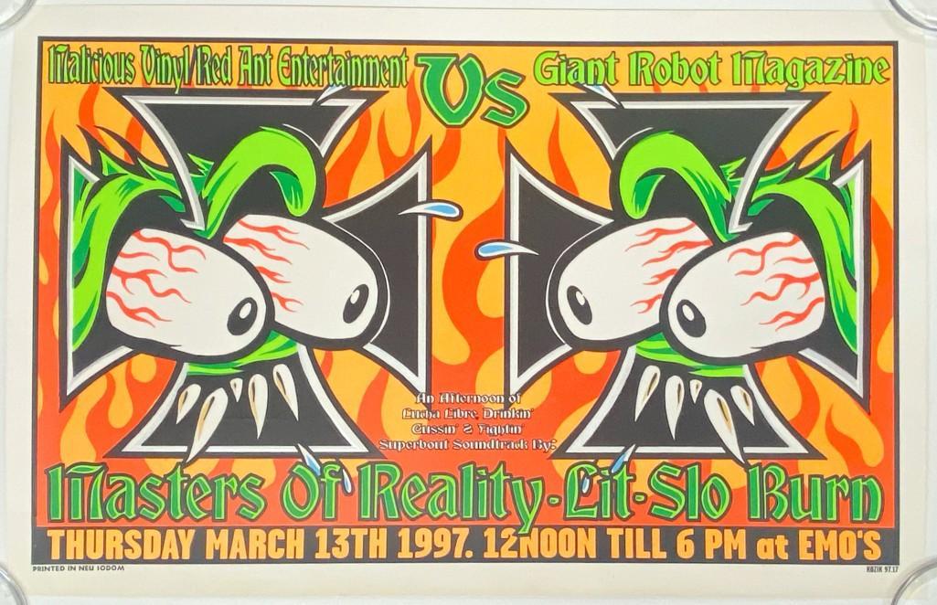 Frank Kozik Serigraph 1997 Gig Poster Masters Reality (1 of 5)