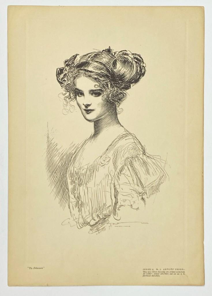 Charles Gibson Collierâ€™s Magazine Print The Debutante: Charles Gibson âThe Debutante Collierâ€™s Magazine Exclusive Print. Good condition, some minor discoloration. Approx. 16.5 x 11.5 in.