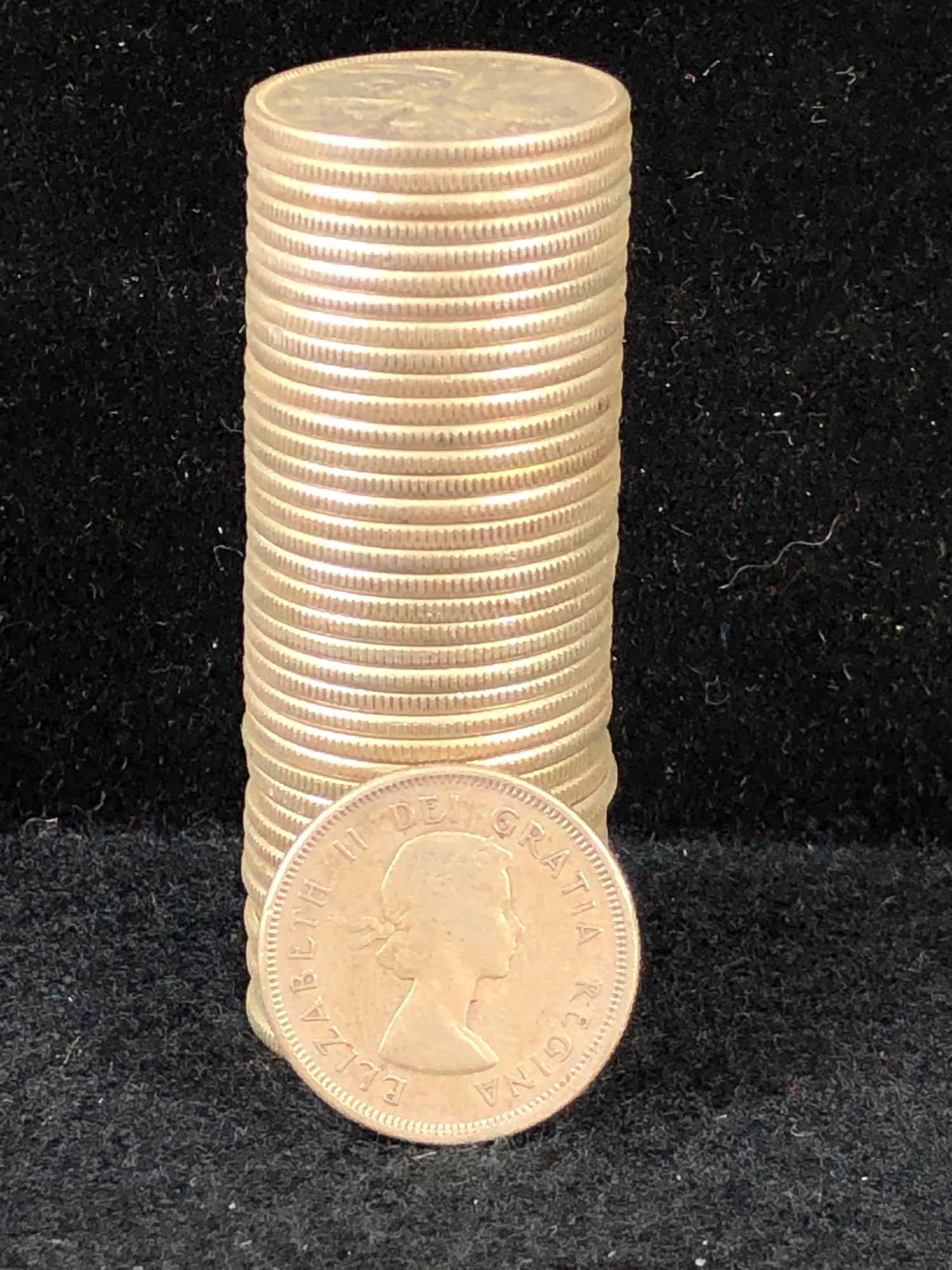 (40) Pre-1967 Canada 25 Cents Roll 80% Silver (1 of 1)