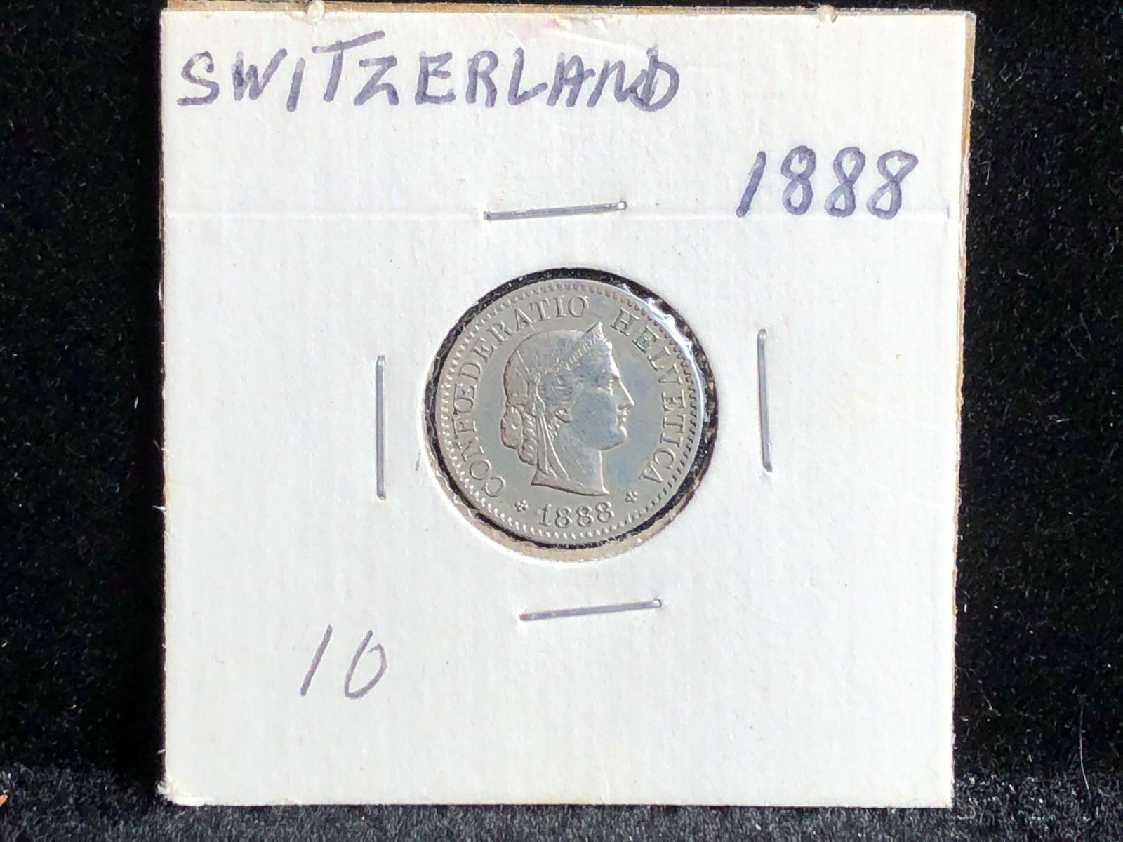 1888 Switzerland Five Rappen Coin (1 of 2)