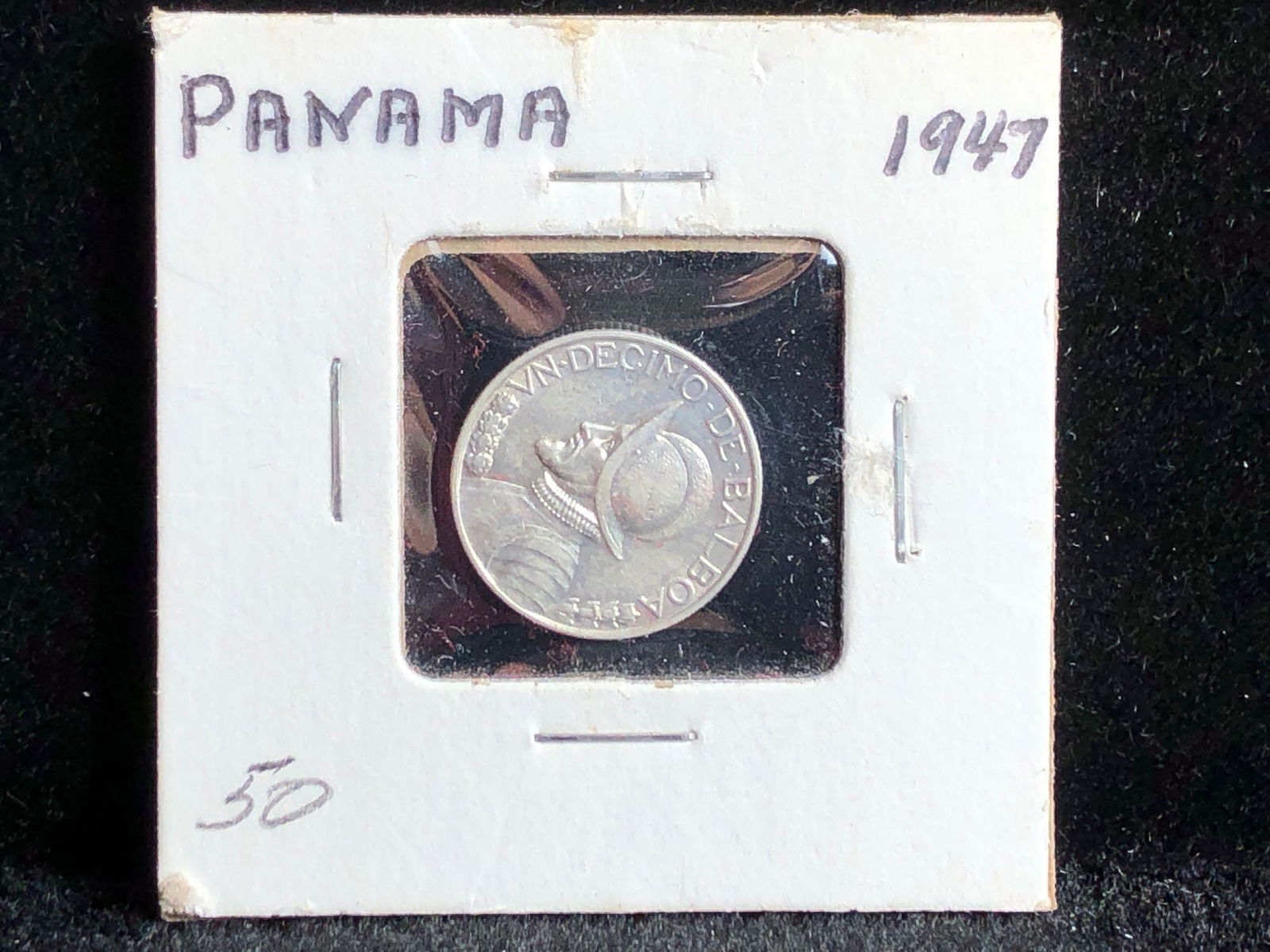 1947 Panama 1/10 Balboa Coin .9 Silver 2.5 grams (1 of 2)