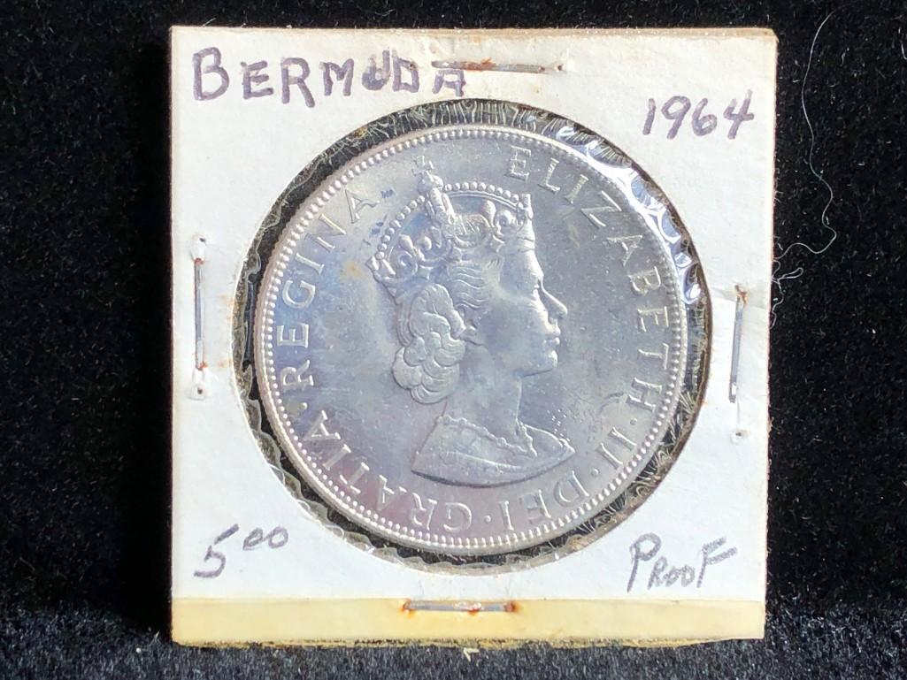 1964 Bermuda One Crown Silver Coin (1 of 2)