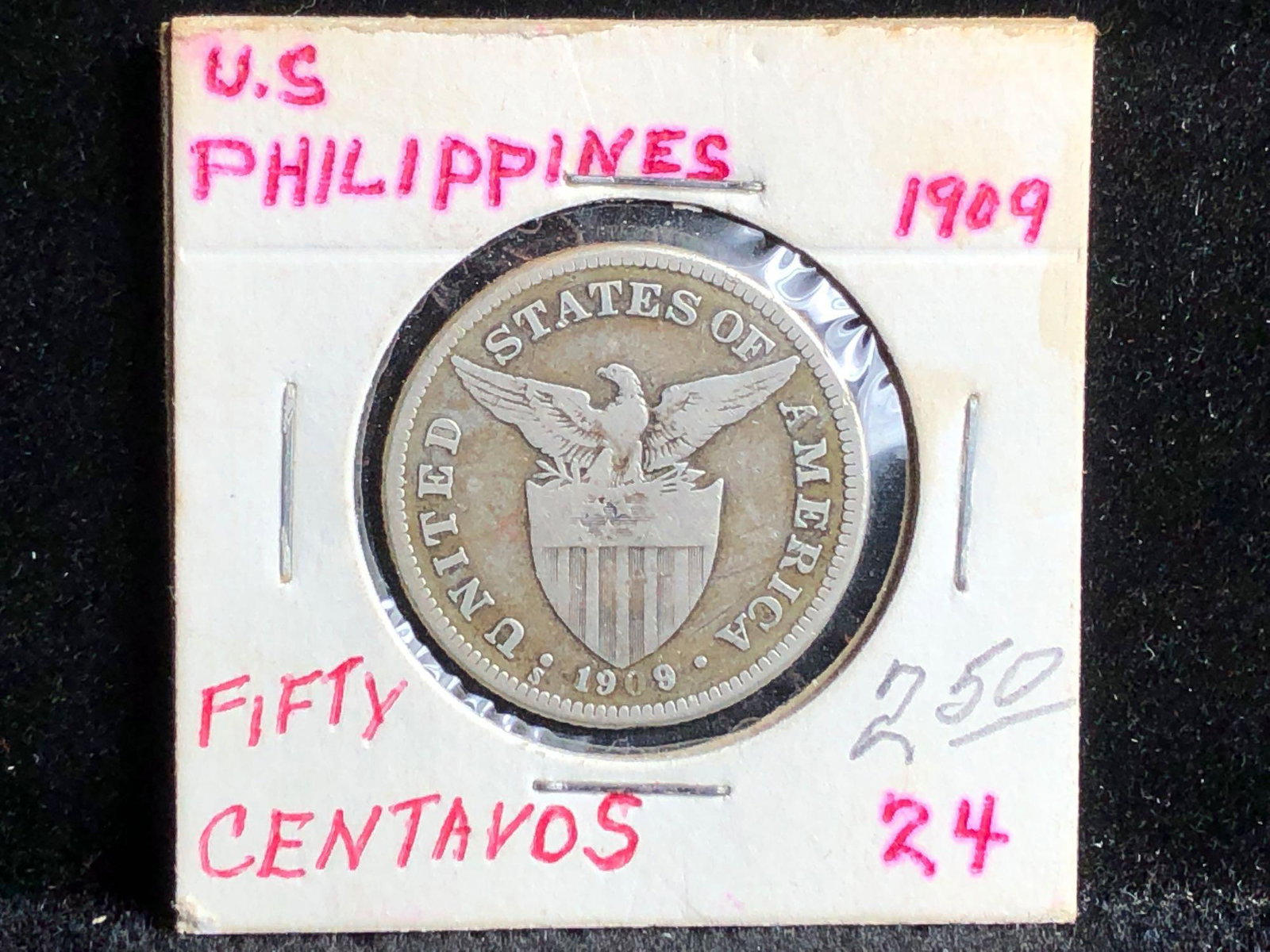1909 Philippines US 50 Centavos Coin (1 of 2)