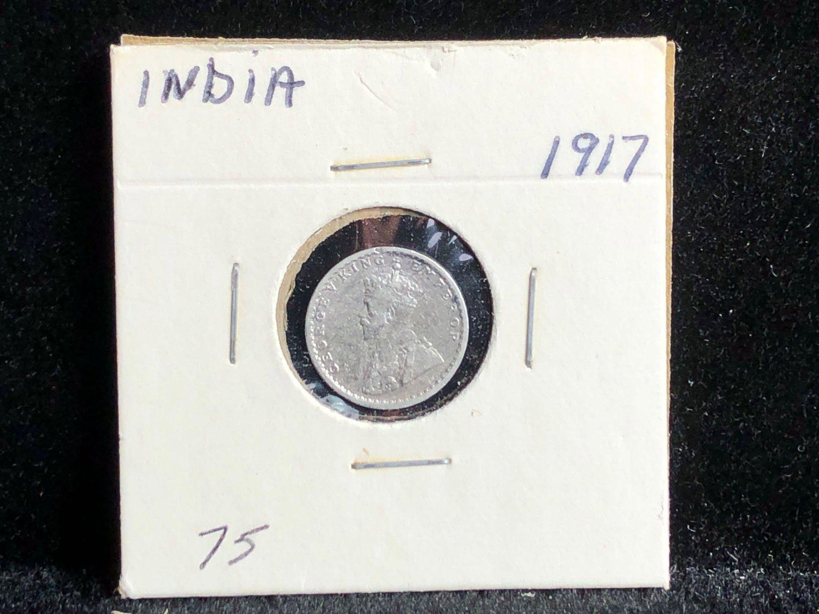 1917 India Two Annas George V Coin Silver (1 of 2)