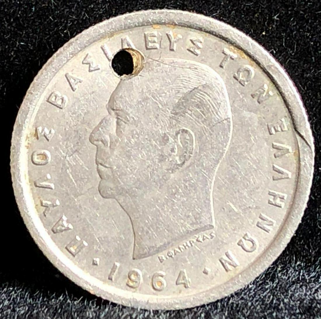 1964 Greece 50 Lepta Coin w/ Drilled Hole (1 of 2)