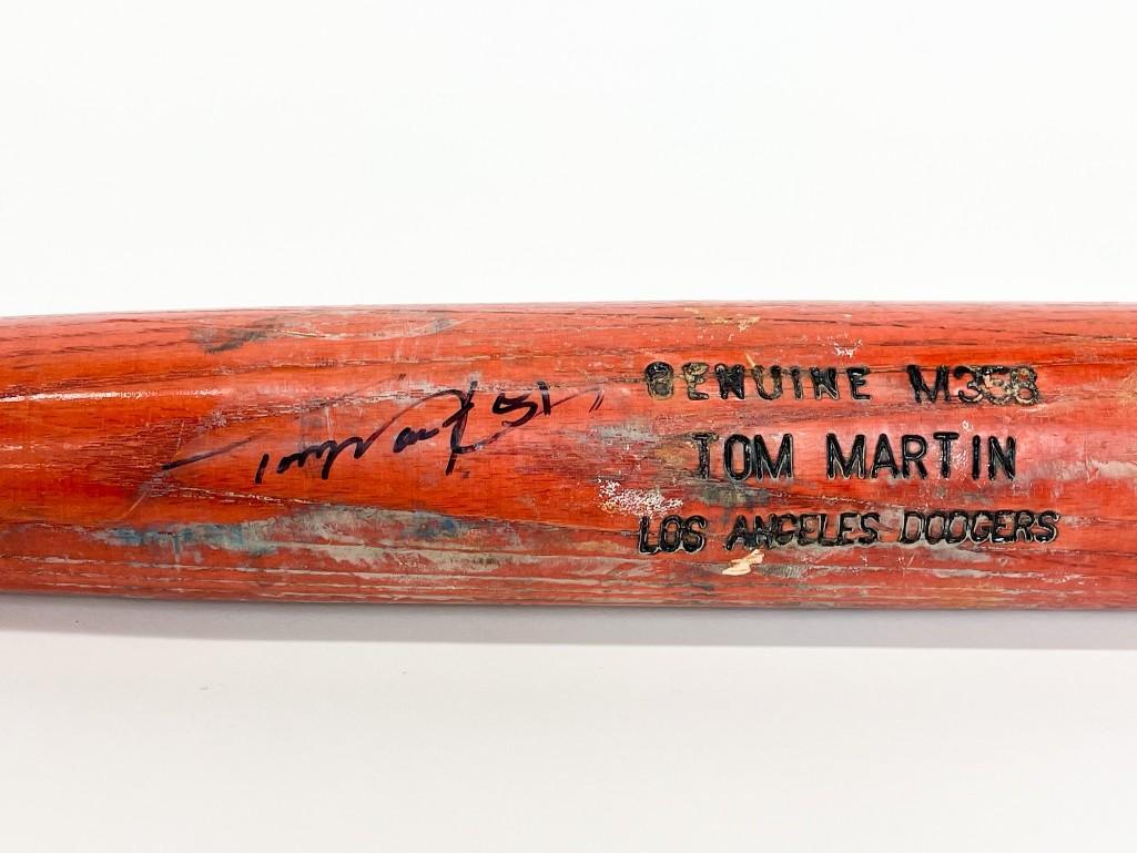 Tom Martin Signed Louisville Slugger Dodgers MLB Bat (1 of 8)