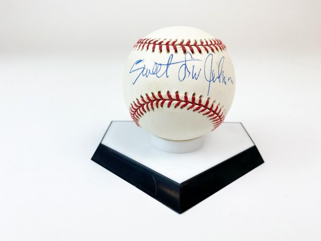 Sweet Lou Johnson Signed Baseball (1 of 4)