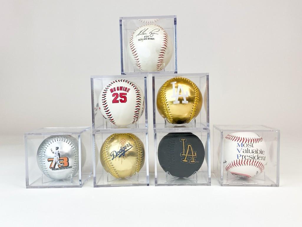 Lot of 7 Assorted Unsigned Collectible Baseballs (1 of 4)