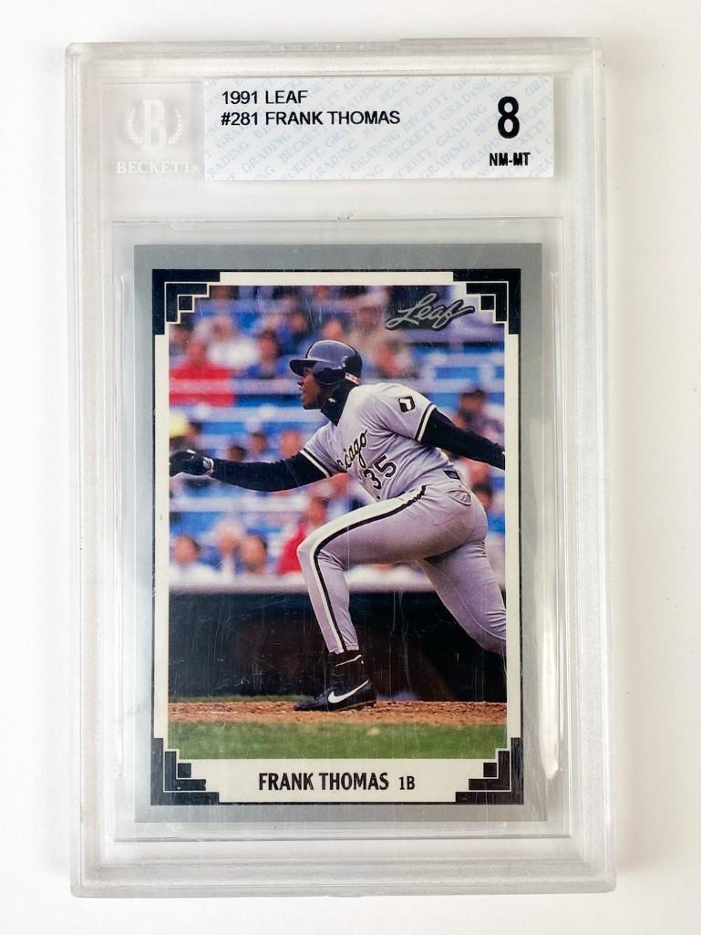 1991 Leaf #281 Frank Thomas BECKETT NEAR MINT - MINT 8 (1 of 2)