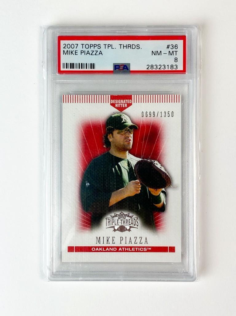2007 Topps TPL. THREADS Mike Piazza #36 PSA NEAR MINT - (1 of 2)