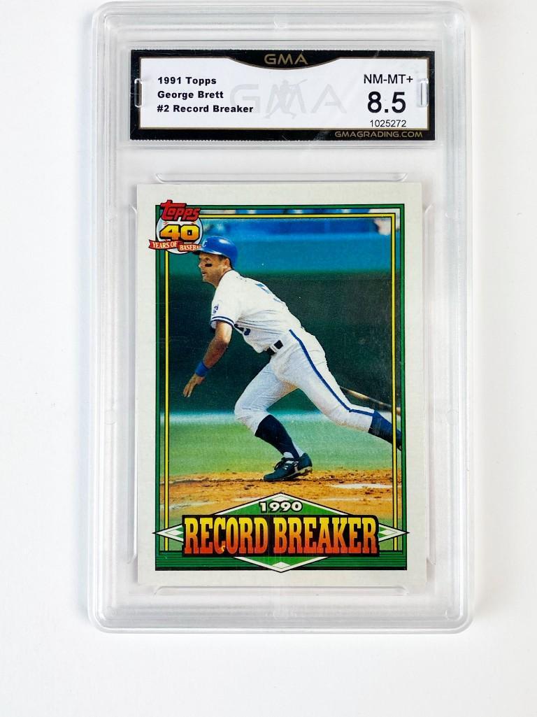 1991 Topps George Brett #2 Record Breaker GMA Grade 8.5 (1 of 2)