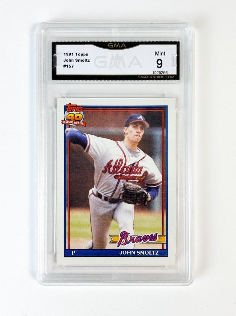 1991 Topps John Smoltz #157 GMA Grade 9 MINT Baseball (1 of 2)