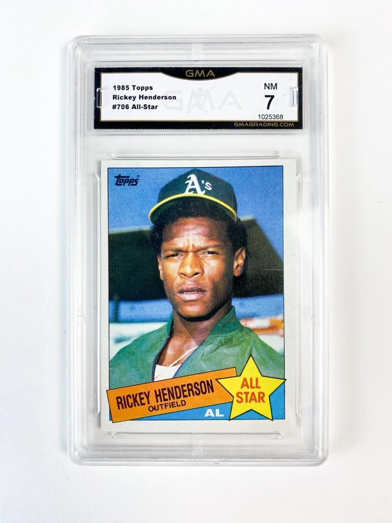 1985 Topps Rickey Henderson #706 All-Star GMA Grade 7 (1 of 2)