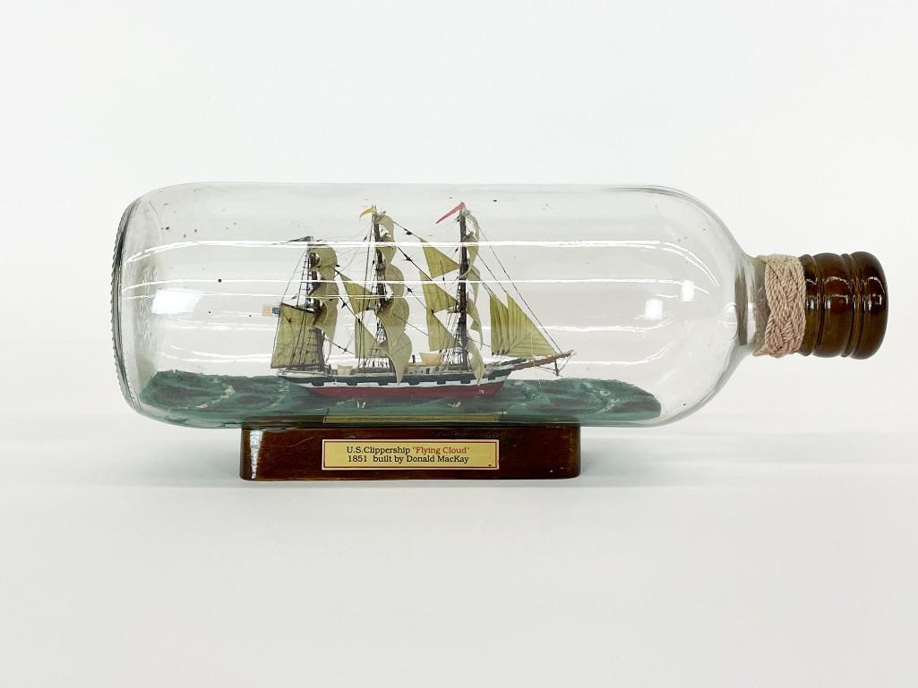 U.S. Clippership Flying Cloud Model Ship in Bottle (1 of 9)