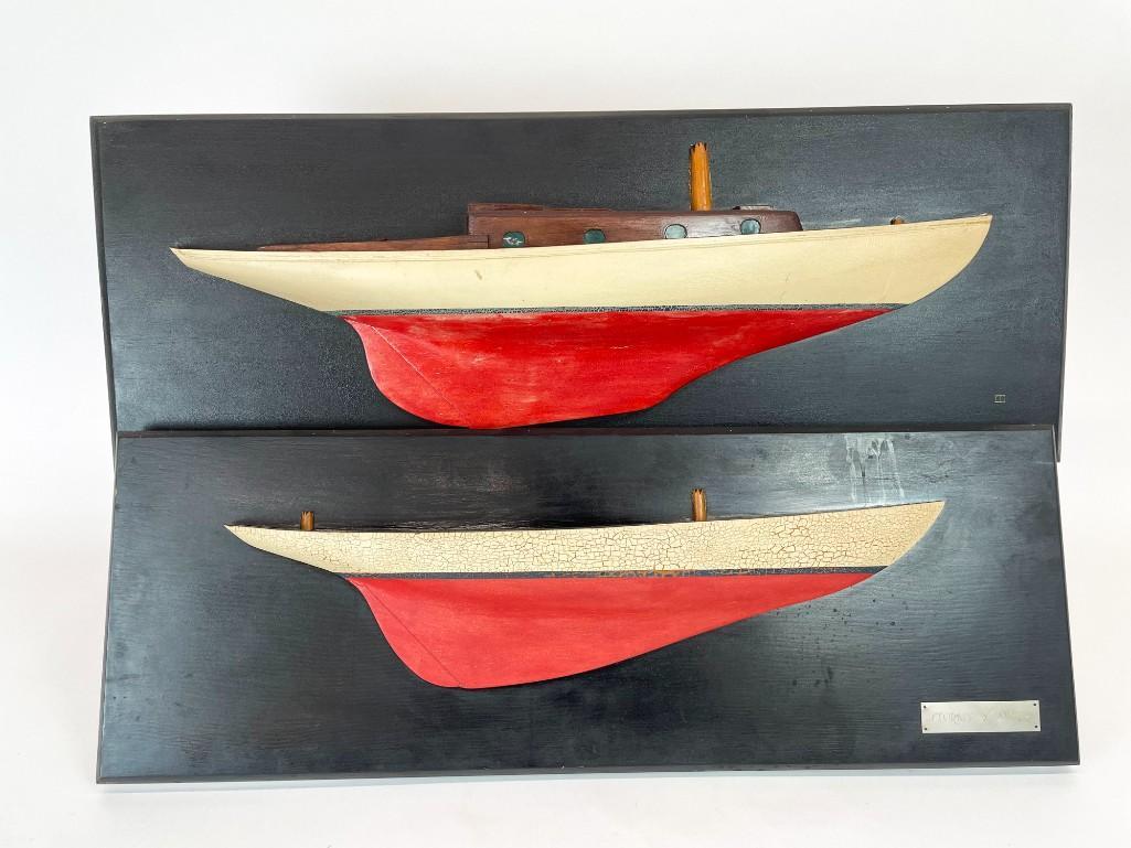 Pair Half Model Ships Joe Duncan Gleason Estate (1 of 15)