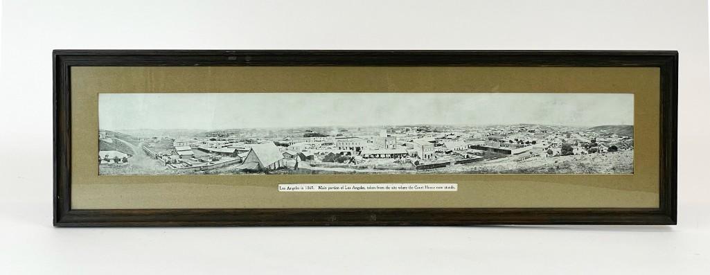 Panoramic Photo of Los Angeles 1869: Panoramic Photo of Los Angeles in 1869 from Joe Duncan Gleason (1881-1959) Collection. Overall good condition. From Estate of artist Joe Gleason (California, 1881-1959) by descent in the family to the