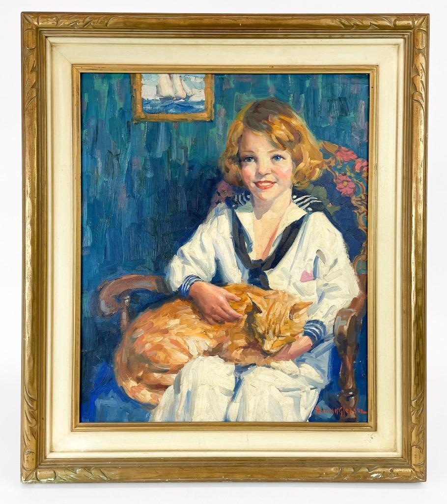 Joe Duncan Gleason (1881-1959) Oil on Canvas Portrait (1 of 10)