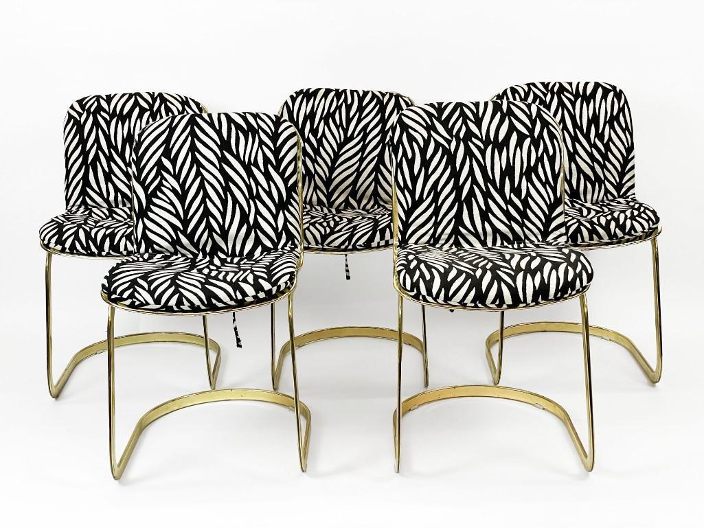 Set of Five (5) Willy Rizzo Brass Chairs Made in Italy (1 of 7)