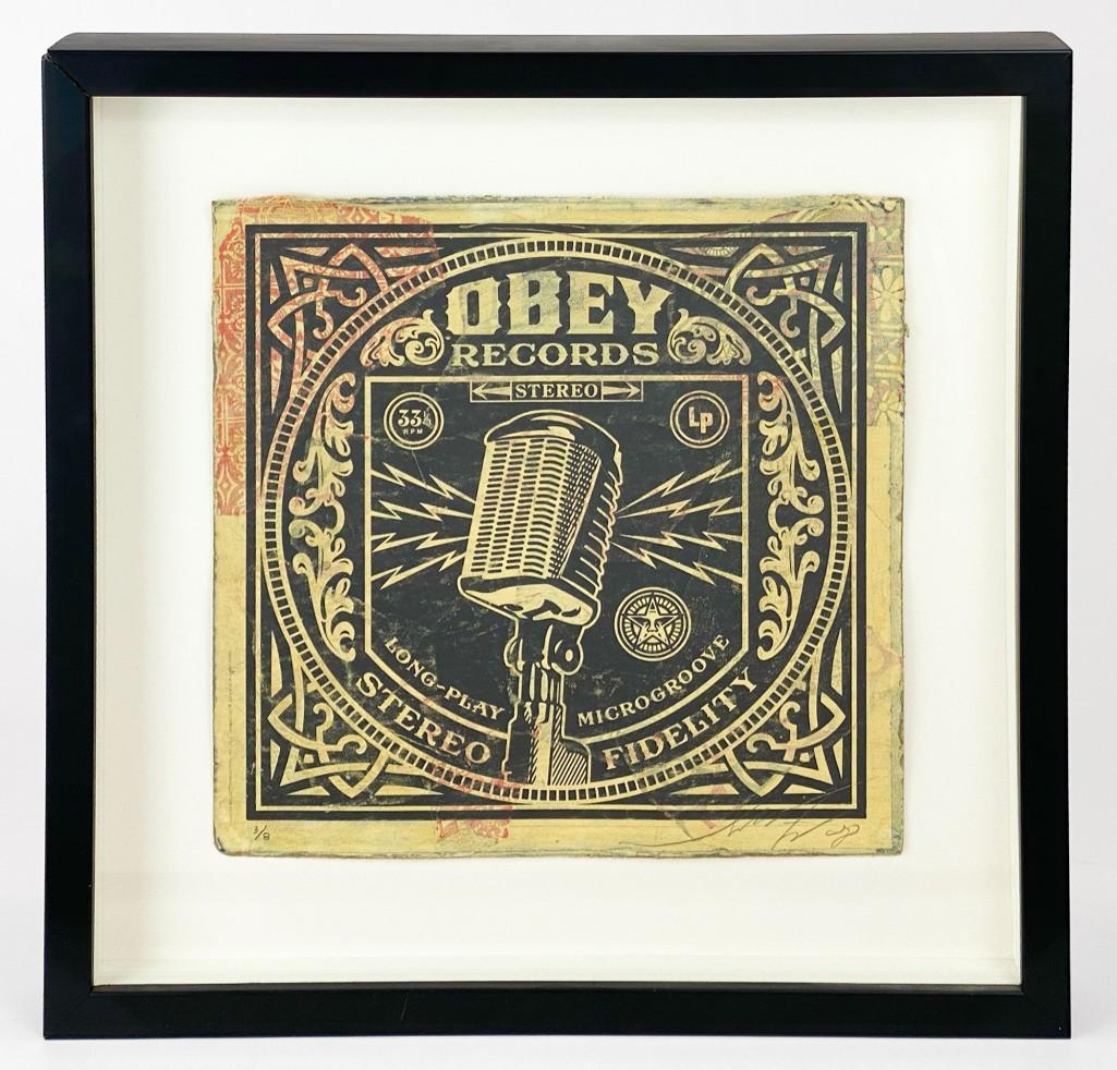 Shepard Fairey, Signed Print HPM, Obey Recordings, 3/8 (1 of 5)