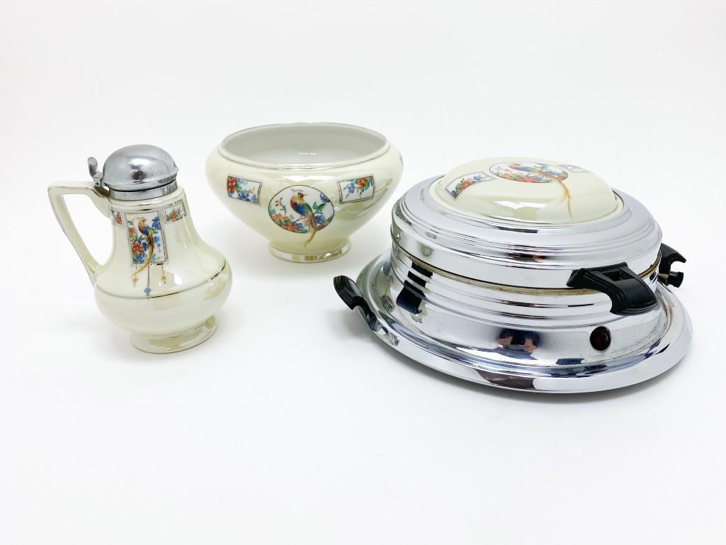 Royal Rochester Chrome Golden Pheasant Waffle Iron Set (1 of 11)