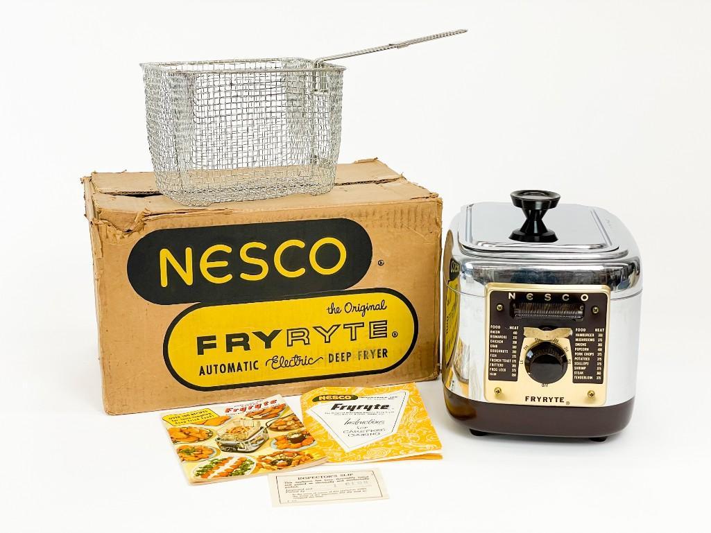 Fryryte Deep Fryer Chrome Circa 1950s W/ Original Box (1 of 6)
