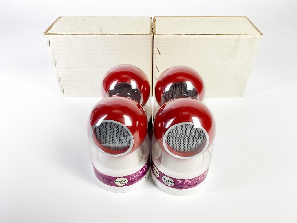 Lot of 4 Vintage Isonetta Kompakt Box 70s Mini Speakers (1 of 8)