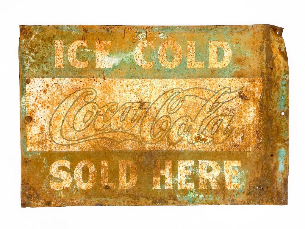 Vintage Coca-Cola Double Sided Tin Flange Sign (1 of 9)