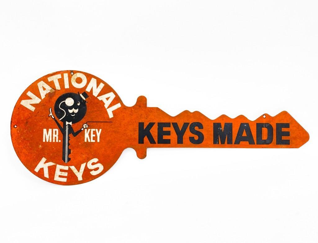 Vintage Mr. Key National Keys Tin Trade Sign (1 of 8)