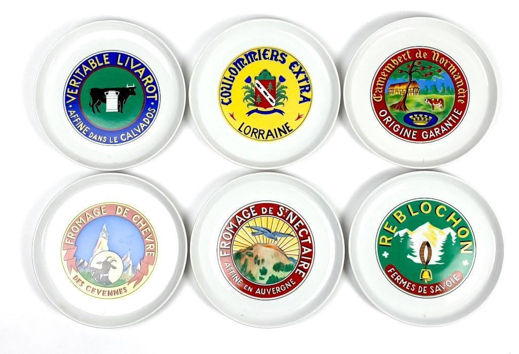 Set of 6 Porcelaine De Paris Cheese Plates: Set of 6 Porcelaine De Paris Cheese Plates. No major chips or cracks. Approx. dia: 7 in. Combined Weight: 4.1 lbs.