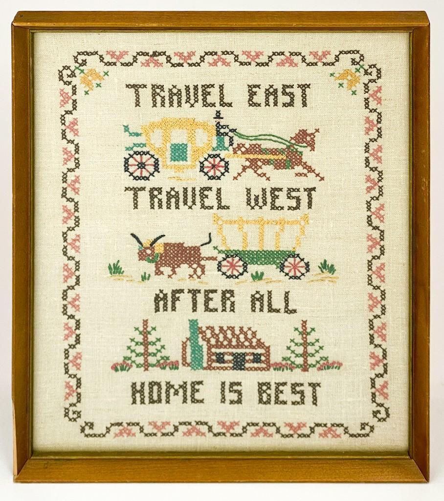 Framed Travel East / West / Home Needlepoint Art (1 of 5)