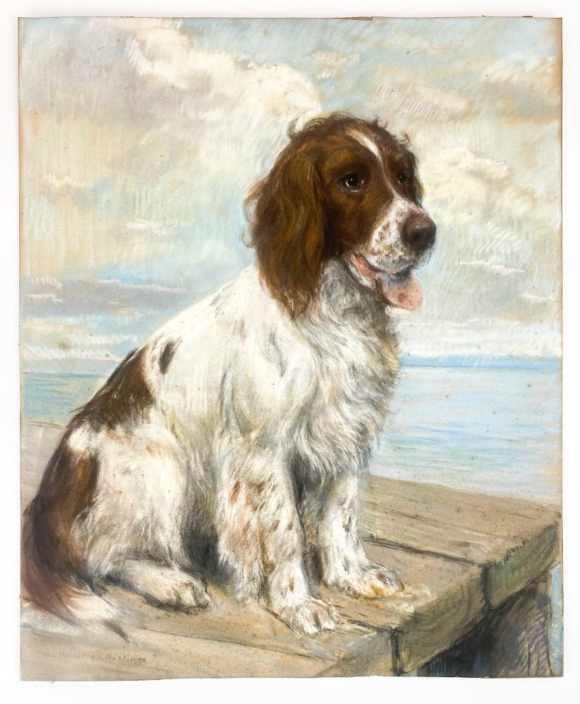 Howard L. Hastings Original Pastel on Board Spaniel Dog (1 of 7)