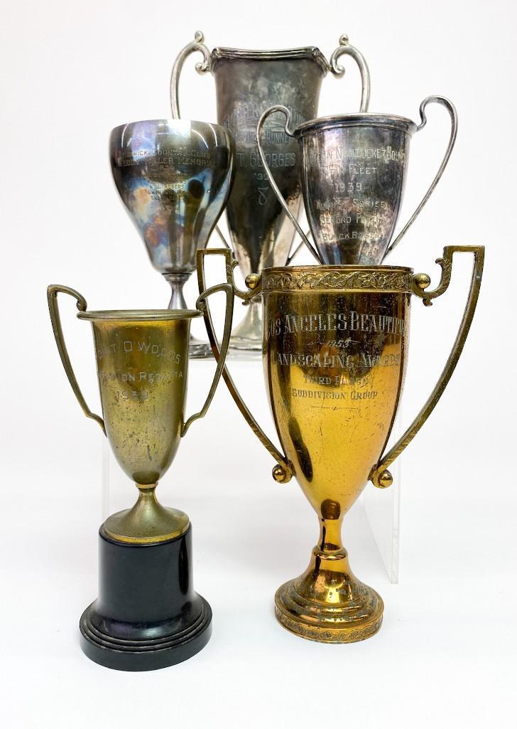 Lot of 5 Vintage 1930's Silverplate Trophies (1 of 10)