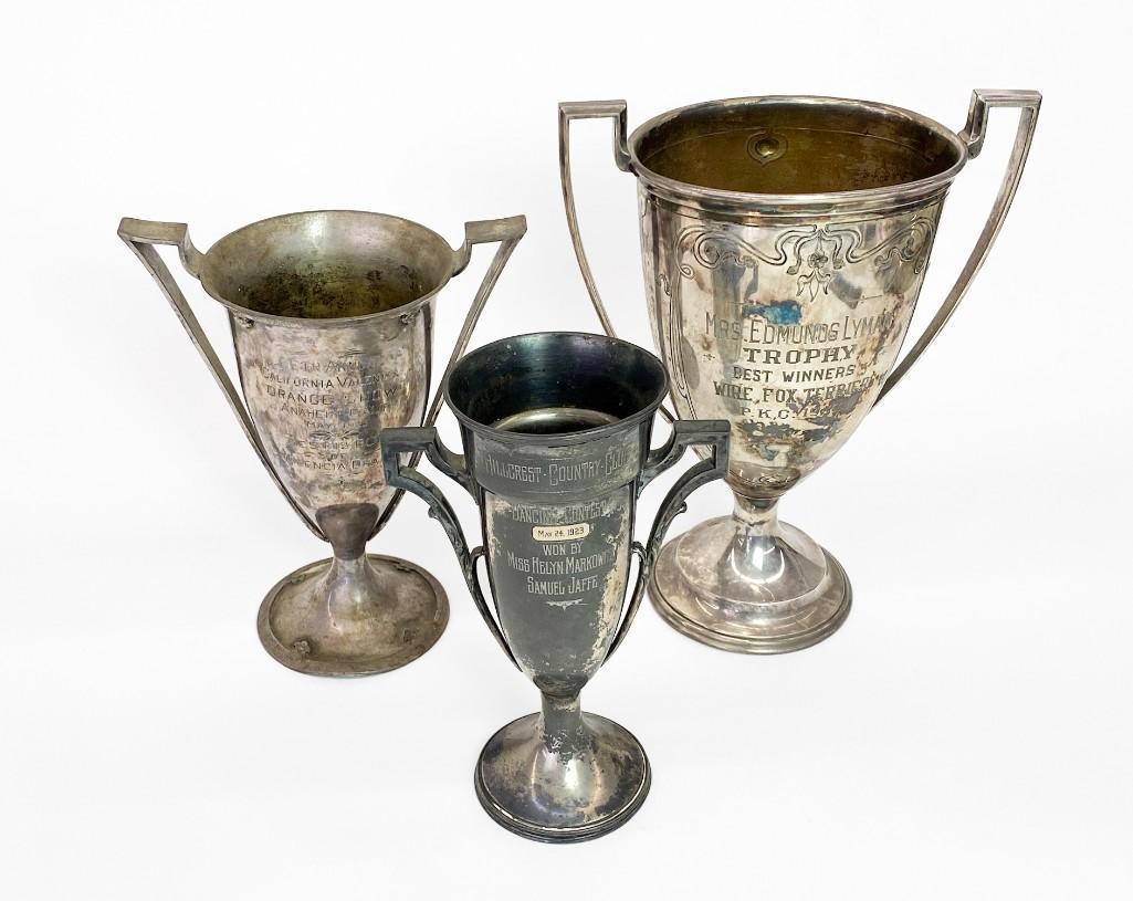Lot of 3 Vintage 1920's Silverplate Trophies (1 of 20)