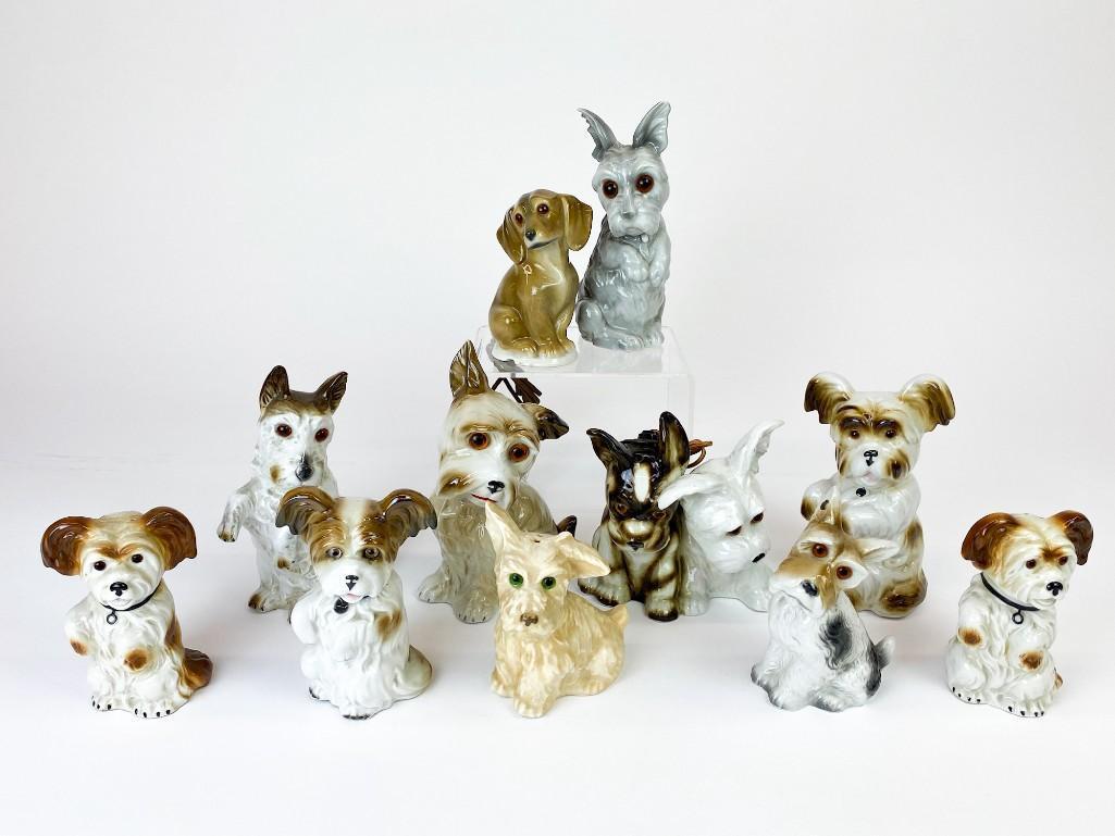 Group of 11 Vintage Porcelain Figural Dog Perfume Lamps (1 of 19)