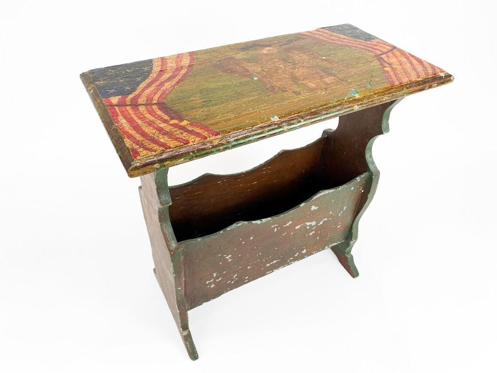 Vintage Hand Painted Side Table with Magazine Rack (1 of 10)