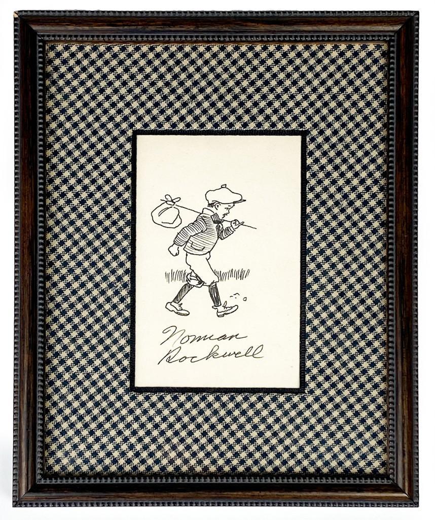 Norman Rockwell (1894-1978) Signed Original Drawing Boy (1 of 3)