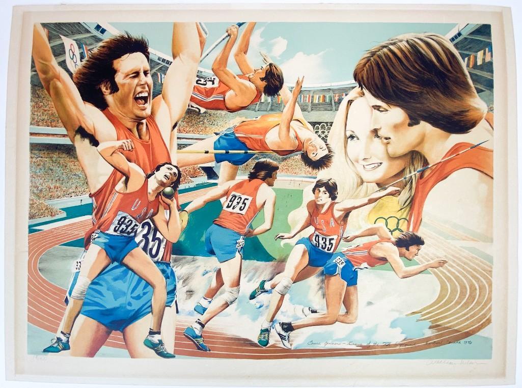 William Nelson 1976 Signed Lithograph Bruce Jenner (1 of 8)