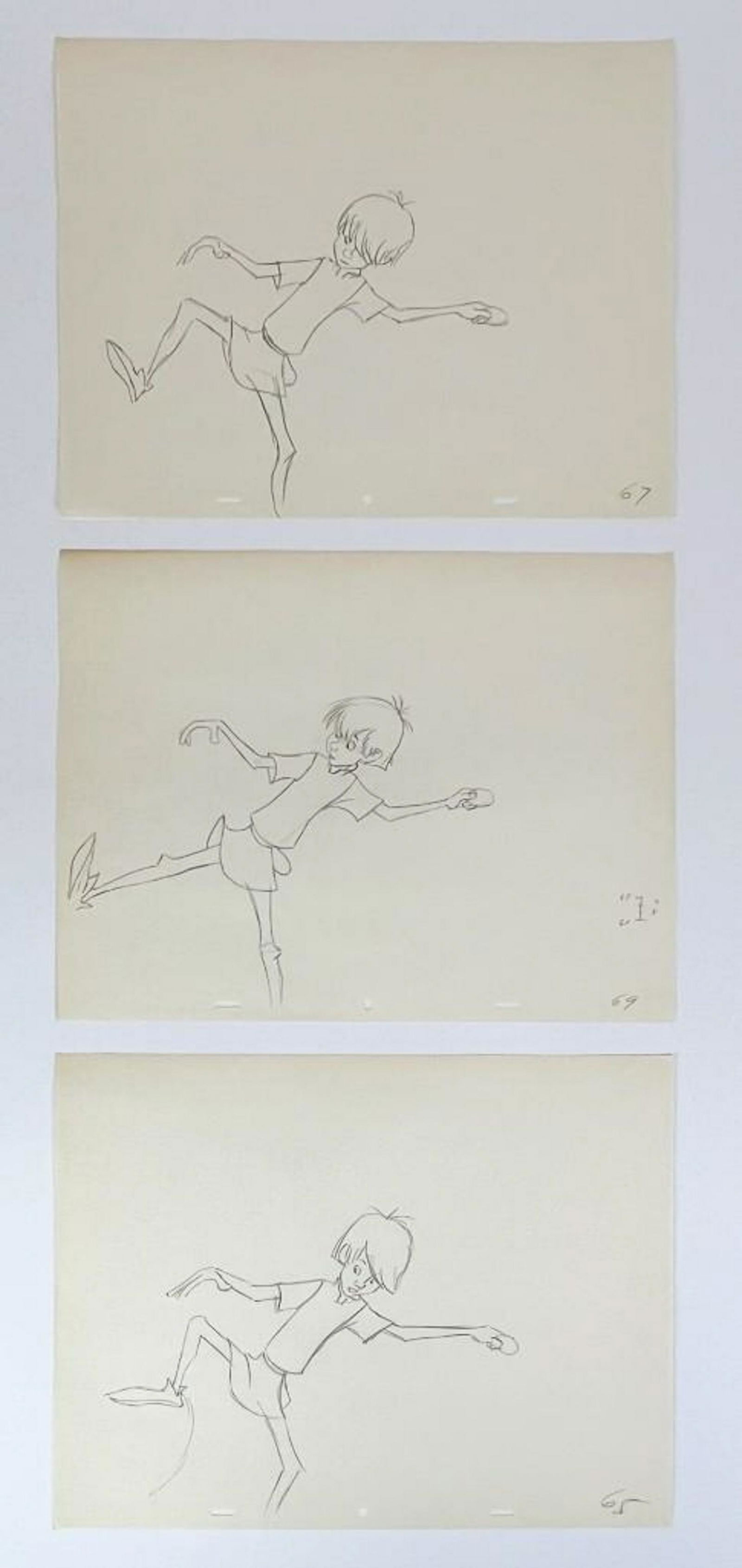 Lot of 3 Original Disney Sword in the Stone Production Drawings (1 of 4)