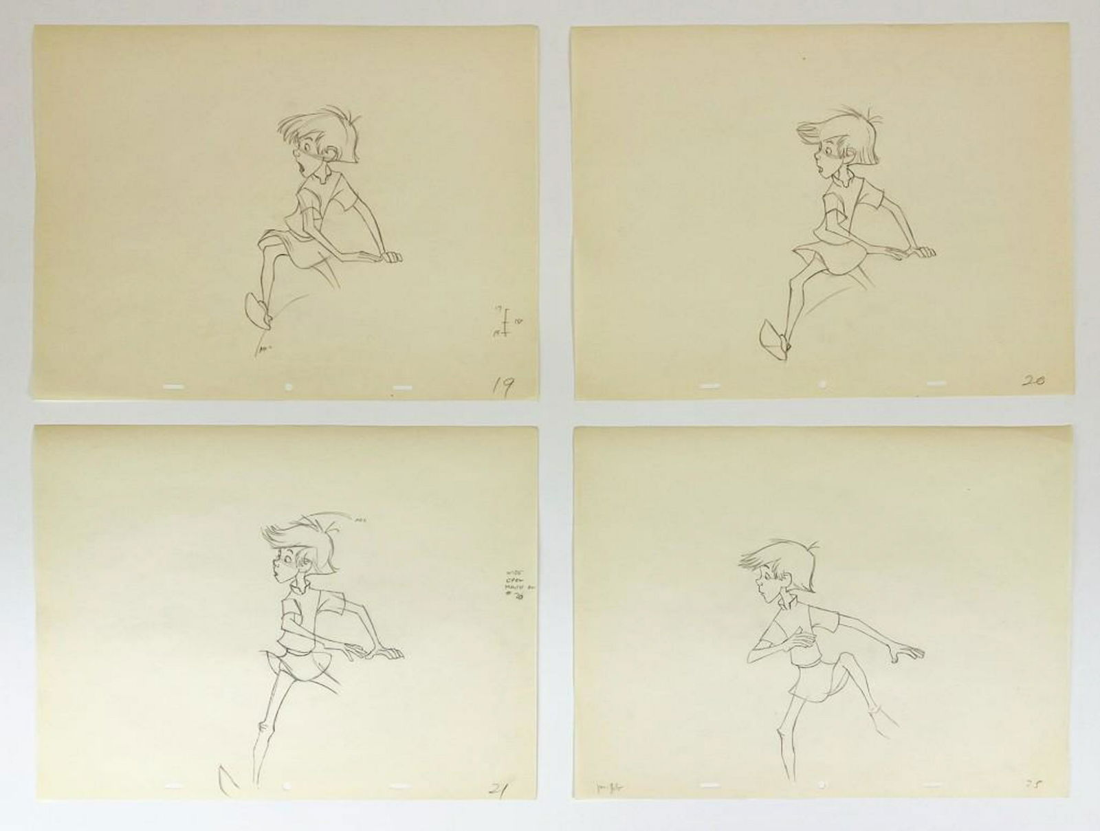 Lot of 4 Original Disney Wart Sword in the Stone Production Drawings: Lot of 4 Original Disney Wart Sword in the Stone Production Drawings. Original production drawings featuring Wart/King Arthur from The Sword in the Stone (Walt Disney Productions, 1963). Drawings penc