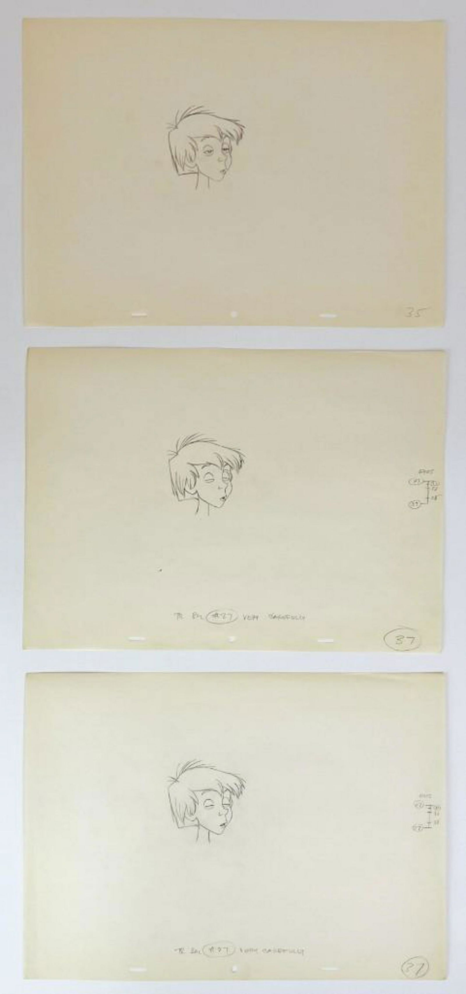 Lot of 3 Original Disney Wart Sword in the Stone Production Drawings (1 of 4)