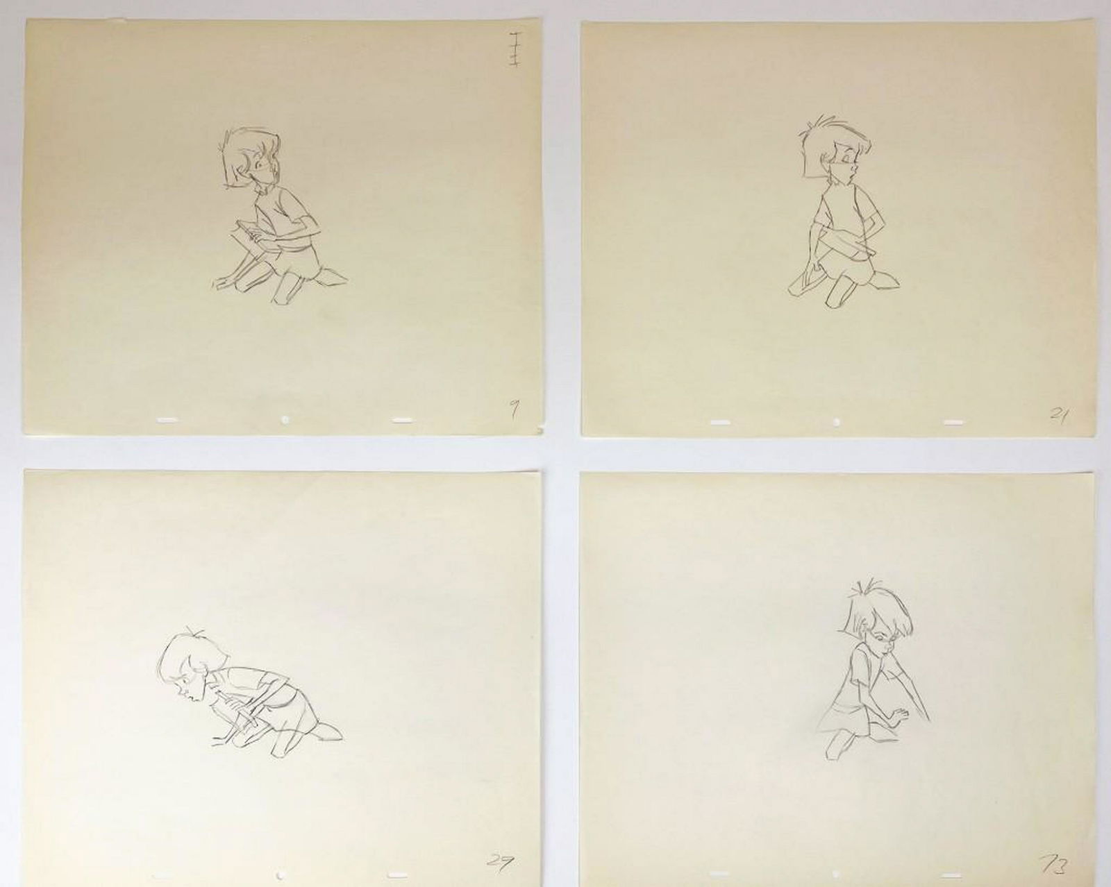 Lot of 4 Original Disney Wart Sword in the Stone Production Drawings (1 of 5)