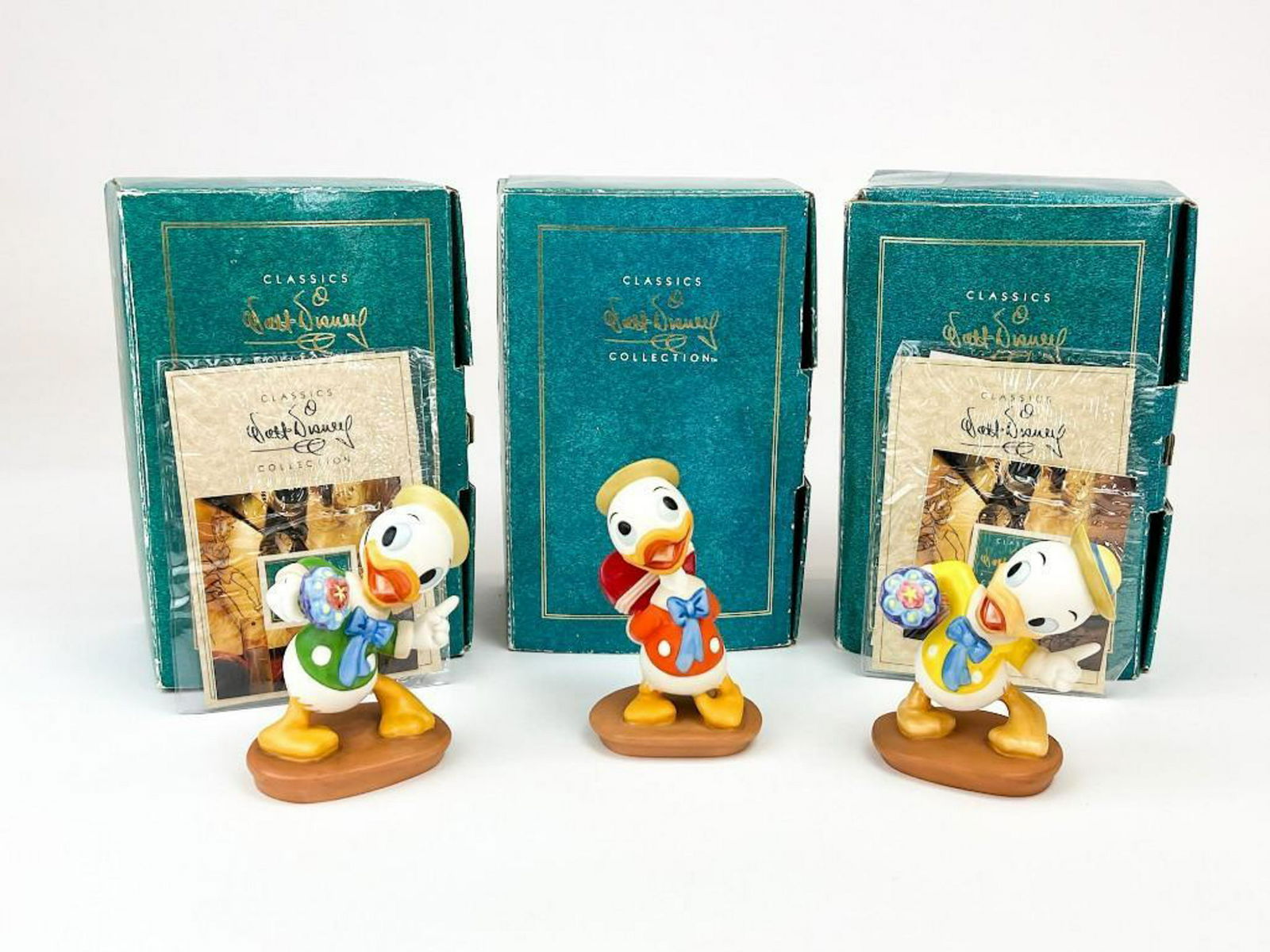 Lot of 3 WDCC Disney Huey, Louie, and Dewey Figures w/ Box & COA (1 of 20)