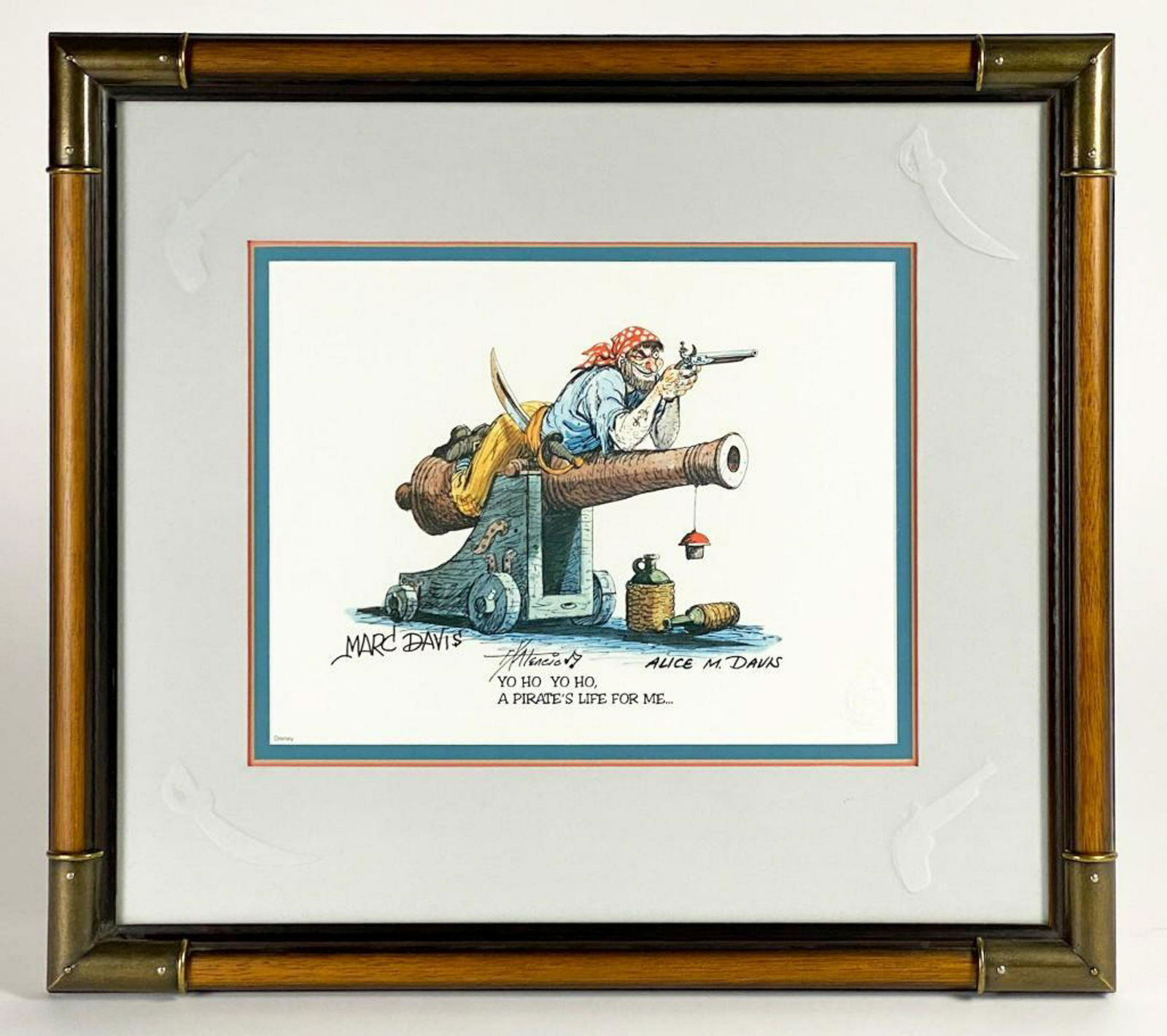 Pirates of the Caribbean Disney Concept Art Print Multi-Signed Marc Davis (1 of 10)