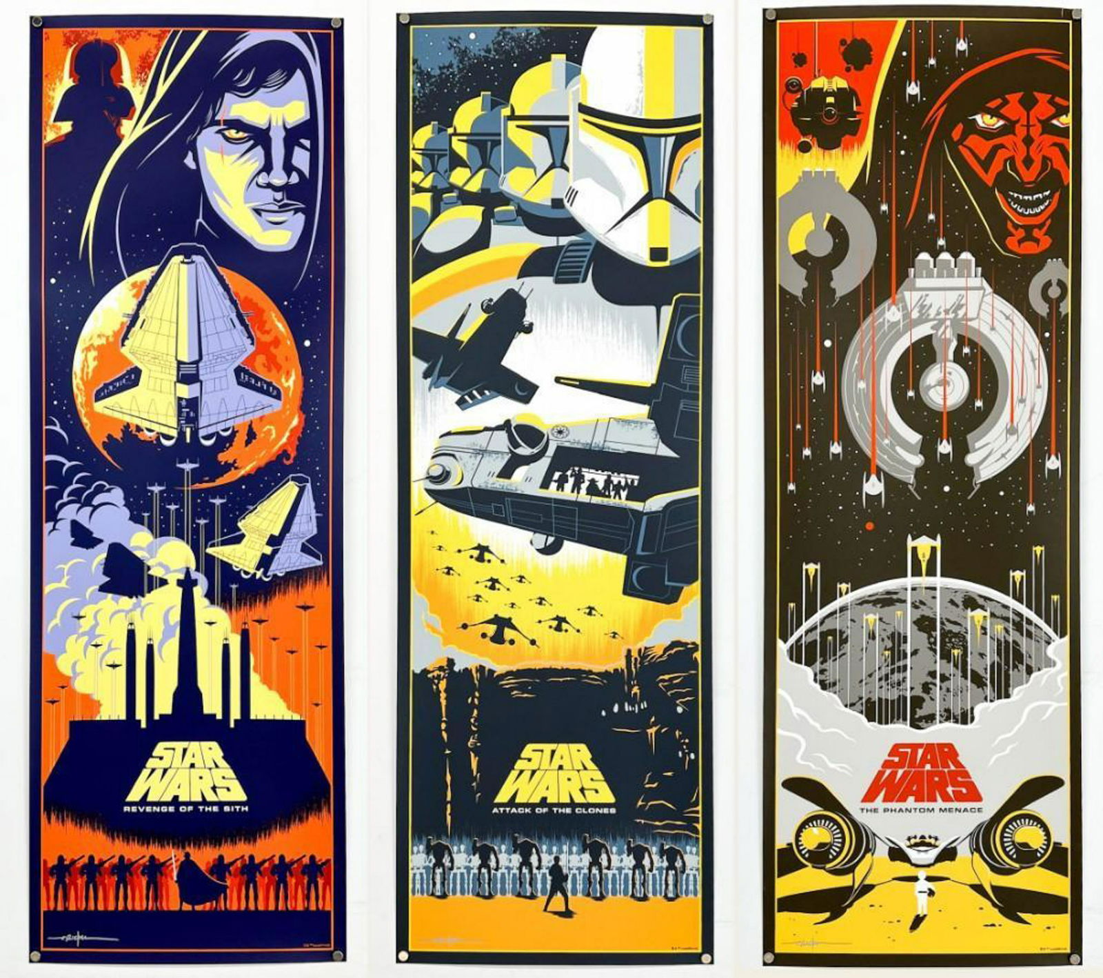 Lot of 3 Eric Tan Signed Star Wars Trilogy Lithographs (1 of 20)