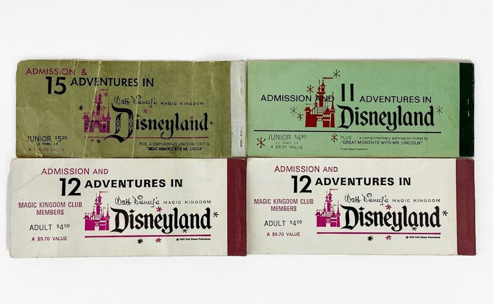 Lot of 4 Vintage Disneyland 60s Ticket Booklets (1 of 9)
