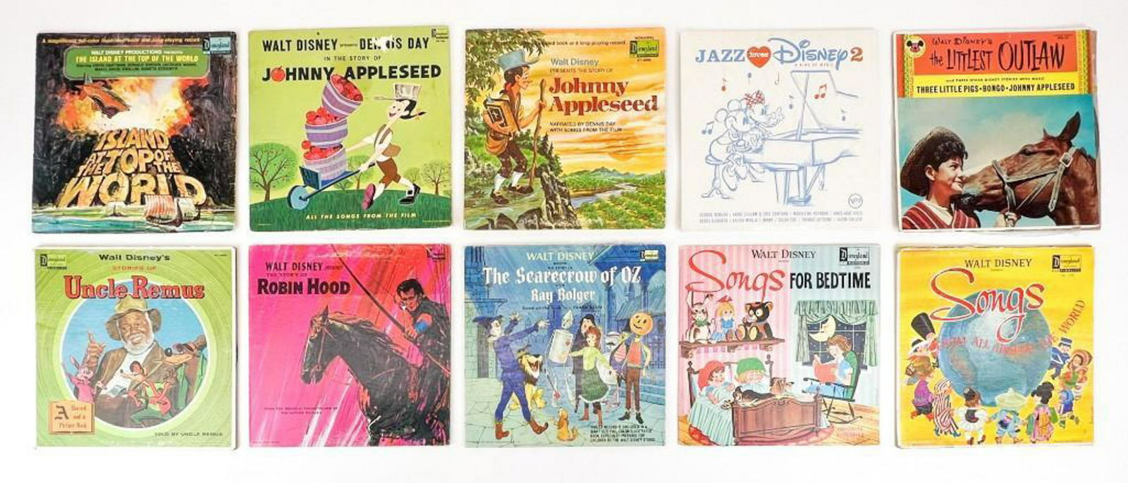 Lot of 10 Vintage Assorted Disney Records (1 of 7)