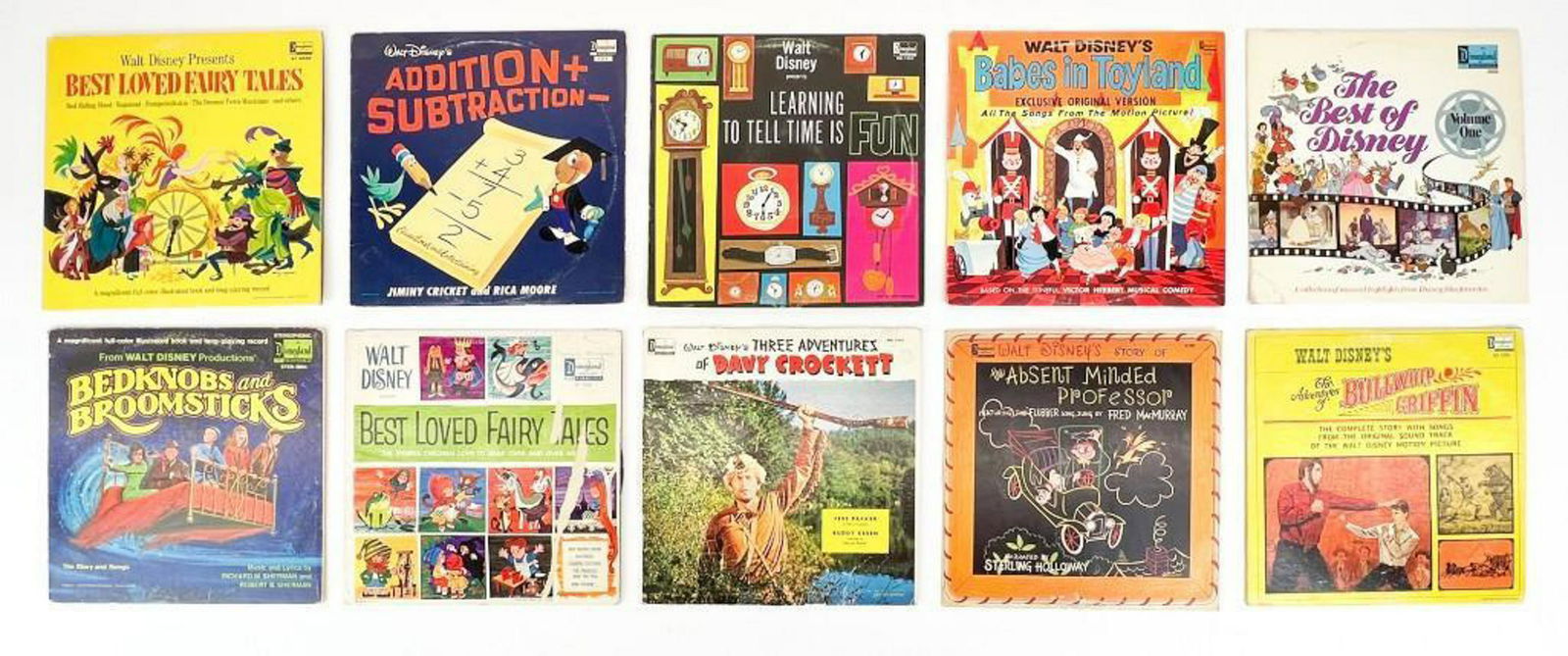 Lot of 10 Vintage Assorted Disney Records (1 of 7)