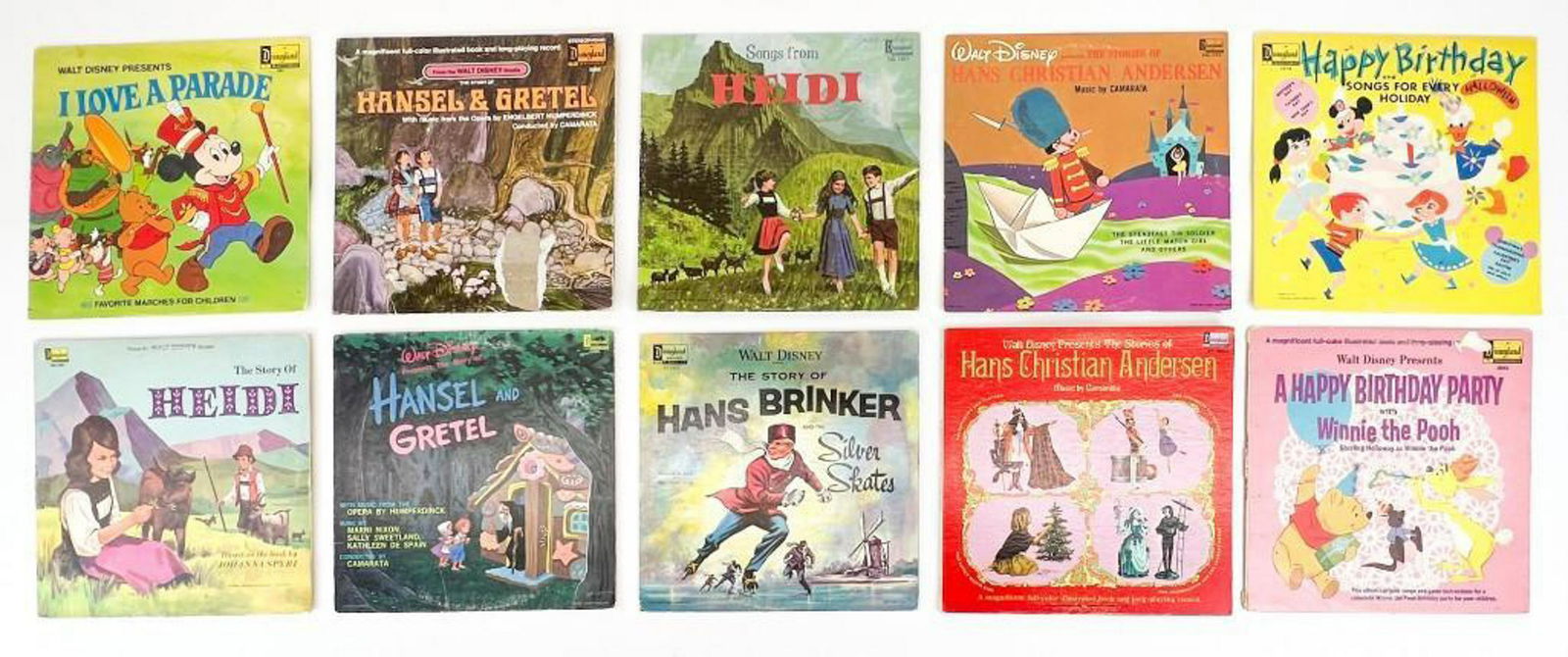 Lot of 10 Vintage Assorted Disney Records (1 of 7)