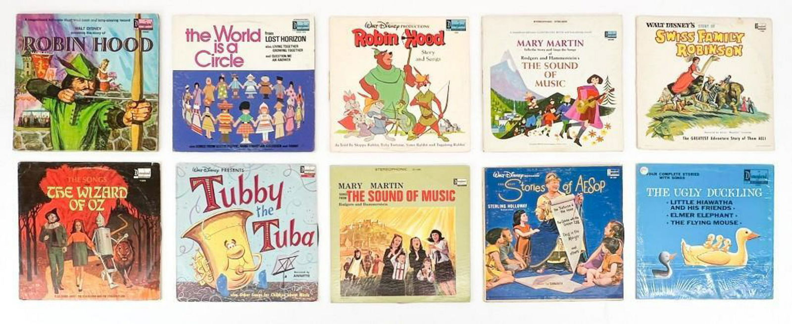 Lot of 10 Vintage Assorted Disney Records (1 of 7)
