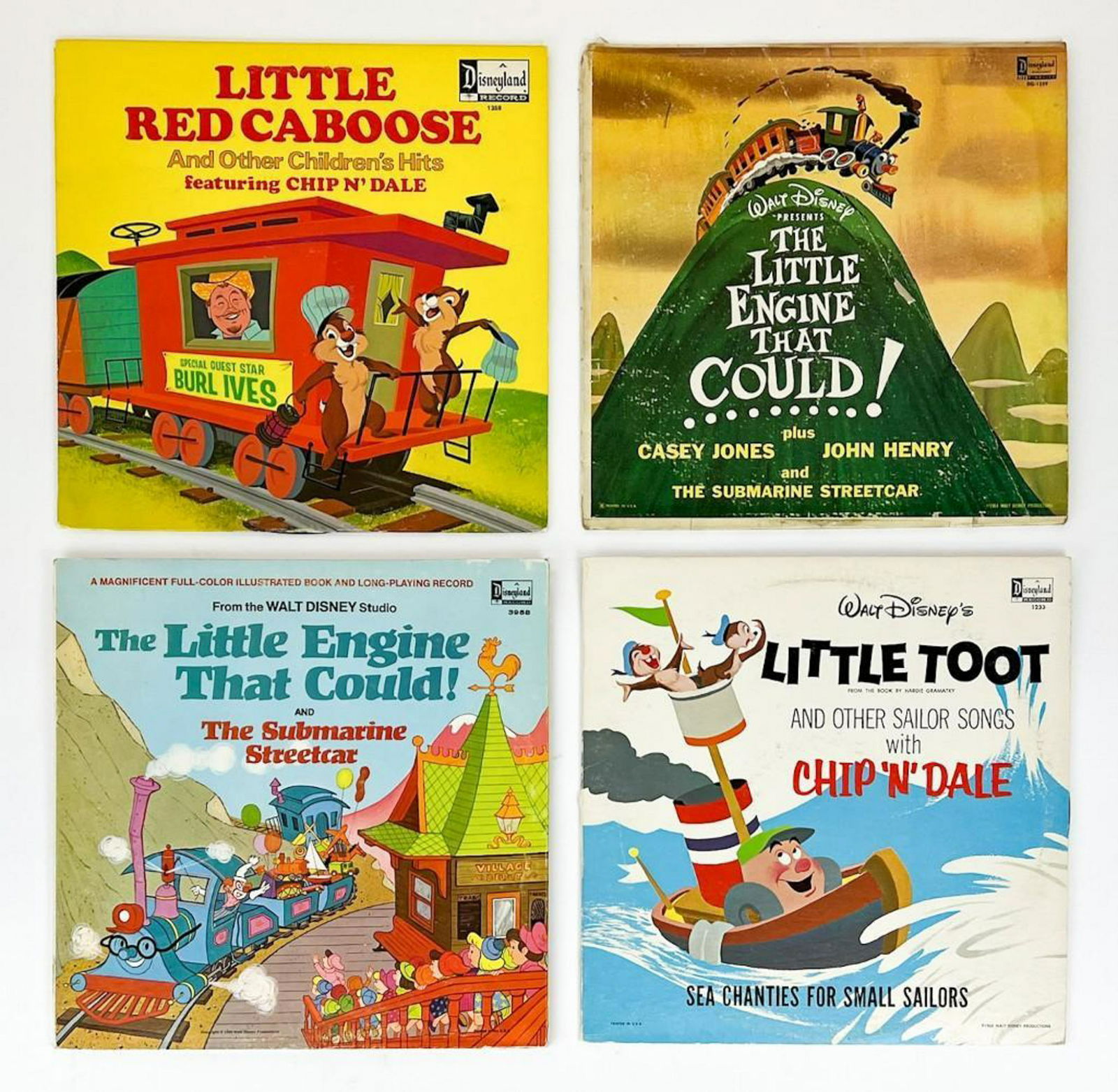 Lot of 4 Vintage 1960s-70s Little Engines Disney Records (1 of 6)